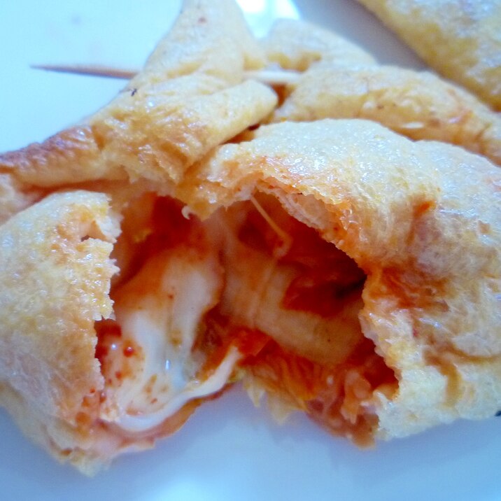 簡単!おいしい!キムチチーズ油揚げ焼き